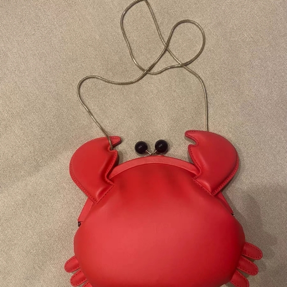 Crab rare Kate spade gold hardware crossbody chain purse bag splash crab cute - Picture 2 of 6